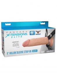 Полый страпон на ремнях 6’’ Hollow Silicone Strap-on - Pipedream - купить с доставкой в Златоусте
