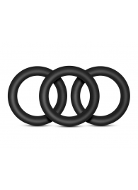 Набор из 3 черных эрекционных колец Black Small Penis Rings - Blush Novelties - в Златоусте купить с доставкой