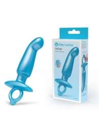 Голубая анальная пробка для массажа простаты Hither Silicone Prostate Plug - 14,3 см. - b-Vibe - в Златоусте купить с доставкой