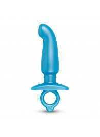 Голубая анальная пробка для массажа простаты Hither Silicone Prostate Plug - 14,3 см. - b-Vibe - в Златоусте купить с доставкой