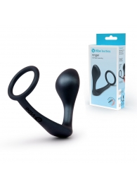 Черное эрекционное кольцо со стимулятором простаты Ringer Cock Ring   Plug - b-Vibe - в Златоусте купить с доставкой