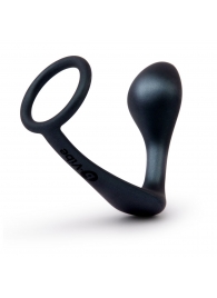 Черное эрекционное кольцо со стимулятором простаты Ringer Cock Ring   Plug - b-Vibe - в Златоусте купить с доставкой