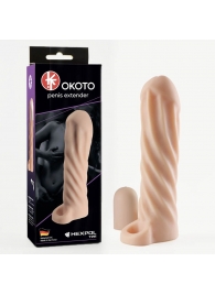 Телесная насадка-удлинитель Okoto со спиралевидным рельефом - 16 см. - Sitabella - в Златоусте купить с доставкой