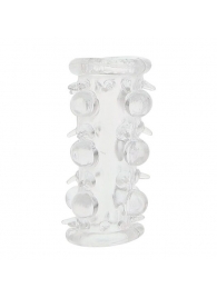 Прозрачная насадка на пенис с шипами и бугорками JELLY JOY LUST CLUSTER CLEAR - Dream Toys - в Златоусте купить с доставкой