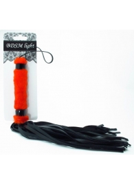 Нежная плеть с красным мехом BDSM Light - 43 см. - БДСМ Арсенал - купить с доставкой в Златоусте