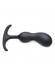 Черный массажер простаты с утяжелителями Premium Silicone Weighted Prostate Plug Medium - 16,3 см. - XR Brands - в Златоусте купить с доставкой