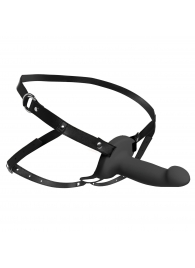 Черный полый страпон с вибрацией 2’’ Erection 28X Smooth Vibrating Silicone Penis Sheath - XR Brands - купить с доставкой в Златоусте