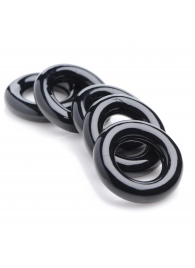 Комплект из 5 черных эрекционных колец для мошонки Ring Master Custom Ball Stretcher Kit - XR Brands - в Златоусте купить с доставкой
