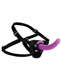 Лиловый поясной страпон Navigator Silicone G-Spot Dildo with Harness - 17,8 см. - XR Brands - купить с доставкой в Златоусте