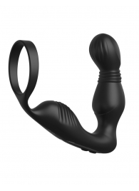 Черный вибростимулятор простаты с эрекционным кольцом Ass-Gasm Pro P-Spot Milker - Pipedream - в Златоусте купить с доставкой