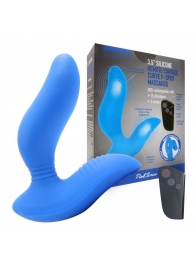 Синий вибромассажер простаты 3,5’’ Remote Control Curve P-spot Massager - 12 см. - Erokay - в Златоусте купить с доставкой