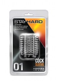 Прозрачная насадка с шипами STAY HARD COCK SLEEVE 01 CLEAR - Blush Novelties - в Златоусте купить с доставкой
