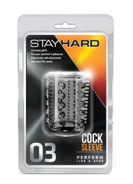 Прозрачная насадка с шипами и шишечками STAY HARD COCK SLEEVE 03 CLEAR - Blush Novelties - в Златоусте купить с доставкой