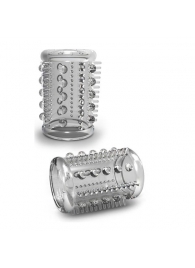 Прозрачная насадка с шипами и шишечками STAY HARD COCK SLEEVE 03 CLEAR - Blush Novelties - в Златоусте купить с доставкой