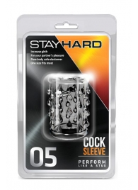 Прозрачная насадка с капельками STAY HARD COCK SLEEVE 05 CLEAR - Blush Novelties - в Златоусте купить с доставкой
