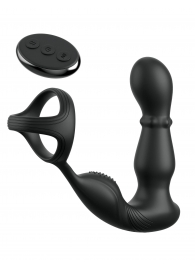 Черный вибростимулятор простаты с кольцом Ass-gasm Slide   Glide - Pipedream - в Златоусте купить с доставкой