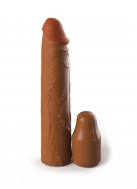 Коричневая насадка на член 2  Silicone X-tension - 20,3 см. - Pipedream - в Златоусте купить с доставкой