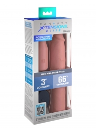 Телесная вибронасадка на член 3  Vibrating Mega X-tension with Remote - 22,9 см. - Pipedream - в Златоусте купить с доставкой