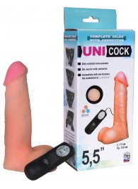 Фаллическая насадка Харнесс UNICOCK 5,5  с вибрацией - 17 см. - LOVETOY (А-Полимер) - купить с доставкой в Златоусте