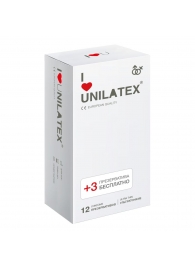 Ультратонкие презервативы Unilatex Ultra Thin - 12 шт. + 3 шт. в подарок - Unilatex - купить с доставкой в Златоусте