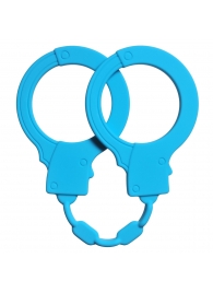 Голубые силиконовые наручники Stretchy Cuffs Turquoise - Lola Games - купить с доставкой в Златоусте