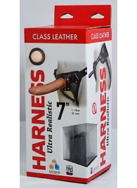 Насадка-фаллоимитатор на кожаных трусиках Harness Ultra Realistic 7  - 18 см. - LOVETOY (А-Полимер) - купить с доставкой в Златоусте