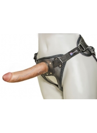 Насадка-фаллоимитатор на кожаных трусиках Harness Ultra Realistic 7  - 18 см. - LOVETOY (А-Полимер) - купить с доставкой в Златоусте