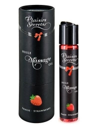 Массажное масло с ароматом клубники Huile de Massage Gourmande Fraise des Bois - 59 мл. - Plaisir Secret - купить с доставкой в Златоусте