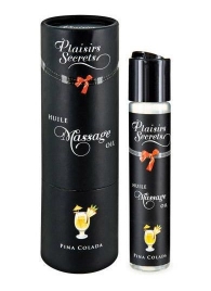 Массажное масло с ароматом пина колады Huile de Massage Gourmande Pina Colada - 59 мл. - Plaisir Secret - купить с доставкой в Златоусте