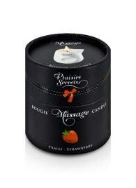 Массажная свеча с ароматом клубники Bougie de Massage Gourmande Fraise - 80 мл. - Plaisir Secret - купить с доставкой в Златоусте