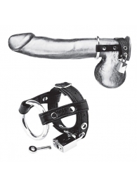 Утяжка на пенис на замочке Duo Cock And Ball Lock - BlueLine - купить с доставкой в Златоусте