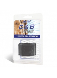 Чёрная утяжка на мошонку 1  Velcro Ball Stretcher - BlueLine - купить с доставкой в Златоусте