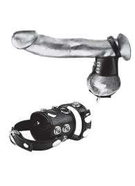 Утяжка на пенис и мошонку Cock Ring With 1.5  Ball Stretcher And Optional Weight Ring - BlueLine - купить с доставкой в Златоусте