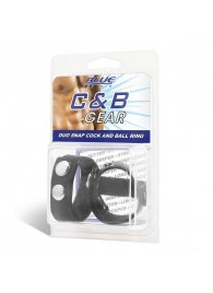 Утяжка на пенис с клёпками Duo Snap Cock And Ball Ring - BlueLine - купить с доставкой в Златоусте