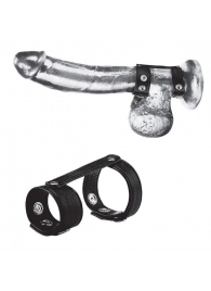 Утяжка на пенис с клёпками Duo Snap Cock And Ball Ring - BlueLine - купить с доставкой в Златоусте