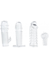 Набор из 4 насадок на член Pleasured Penis Enhancement Sleeve 4 Pack - XR Brands - в Златоусте купить с доставкой