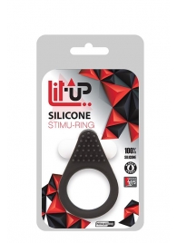 Чёрное эрекционное кольцо LIT-UP SILICONE STIMU RING 1 BLACK - Dream Toys - в Златоусте купить с доставкой