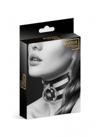 Чёрный тройной чокер с большим кольцом - Bijoux Pour Toi - купить с доставкой в Златоусте