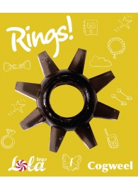 Чёрное эрекционное кольцо Rings Cogweel - Lola Games - в Златоусте купить с доставкой
