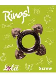 Чёрное эрекционное кольцо Rings Screw - Lola Games - в Златоусте купить с доставкой