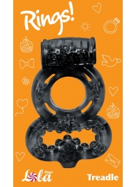 Чёрное эрекционное кольцо Rings Treadle с подхватом - Lola Games - в Златоусте купить с доставкой