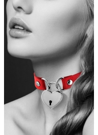 Красный чокер с замком в форме сердца - Bijoux Pour Toi - купить с доставкой в Златоусте