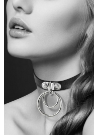 Черный чокер с двумя кольцами - Bijoux Pour Toi - купить с доставкой в Златоусте
