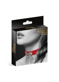 Красный узенький чокер с кольцом - Bijoux Pour Toi - купить с доставкой в Златоусте
