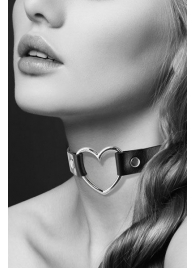 Чёрный чокер с кольцом в форме сердца - Bijoux Pour Toi - купить с доставкой в Златоусте