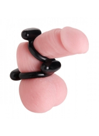 Двойное эрекционное кольцо Dual Stretch To Fit Cock and Ball Ring - XR Brands - в Златоусте купить с доставкой