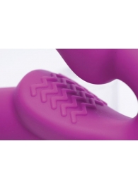 Ярко-розовый безремневой вибрострапон Evoke Vibrating Strapless Silicone Strap-on Dildo - XR Brands - купить с доставкой в Златоусте