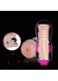 Мастурбатор-вагина Sex In A Can Vibra Vagina Tunnel - Lovetoy - в Златоусте купить с доставкой
