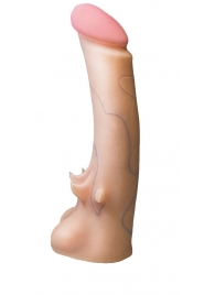 Телесная насадка REAL Standard с усиками на основании - 19 см. - LOVETOY (А-Полимер) - купить с доставкой в Златоусте