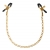 Чёрные с золотом зажимы на соски Gold Chain Nipple Clamps - Pipedream - купить с доставкой в Златоусте